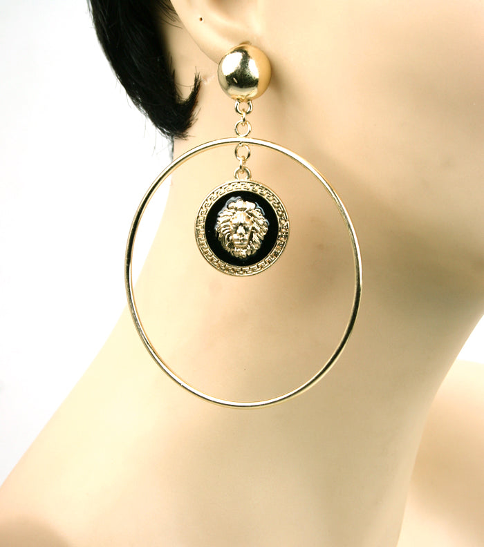 LIONHEAD DANGLE EARRINGS