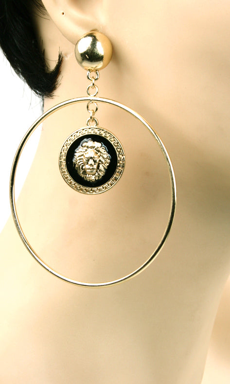 LIONHEAD DANGLE EARRINGS
