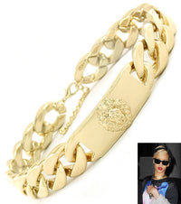 “RIHANNA” LION HEAD ID CHAIN NECKLACE