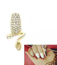Adjustable Crystal Finger Tip Nail Ring