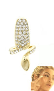 Load image into Gallery viewer, Adjustable Crystal Finger Tip Nail Ring - GOLD
