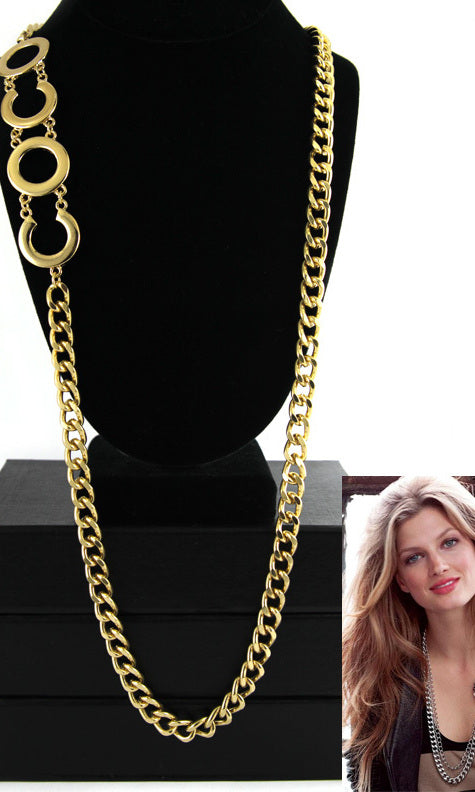 COCO  LONG CHAIN NECKLACE -  GOLD