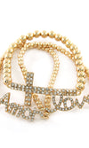ArmCandy  Crystal Cross LOVE AMOR Bracelet Set