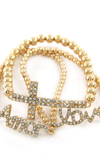 ArmCandy  Crystal Cross LOVE AMOR Bracelet Set