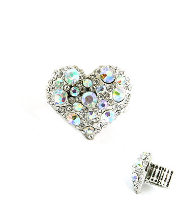 Stretch Crystal Glam Heart Ring