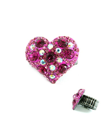Stretch Crystal Glam Heart Ring