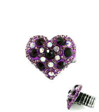 Stretch Crystal Glam Heart Ring
