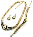 Load image into Gallery viewer, DESIGNER INSPIRED 3PC LION HEAD NECKLACEAND EARRING SET
