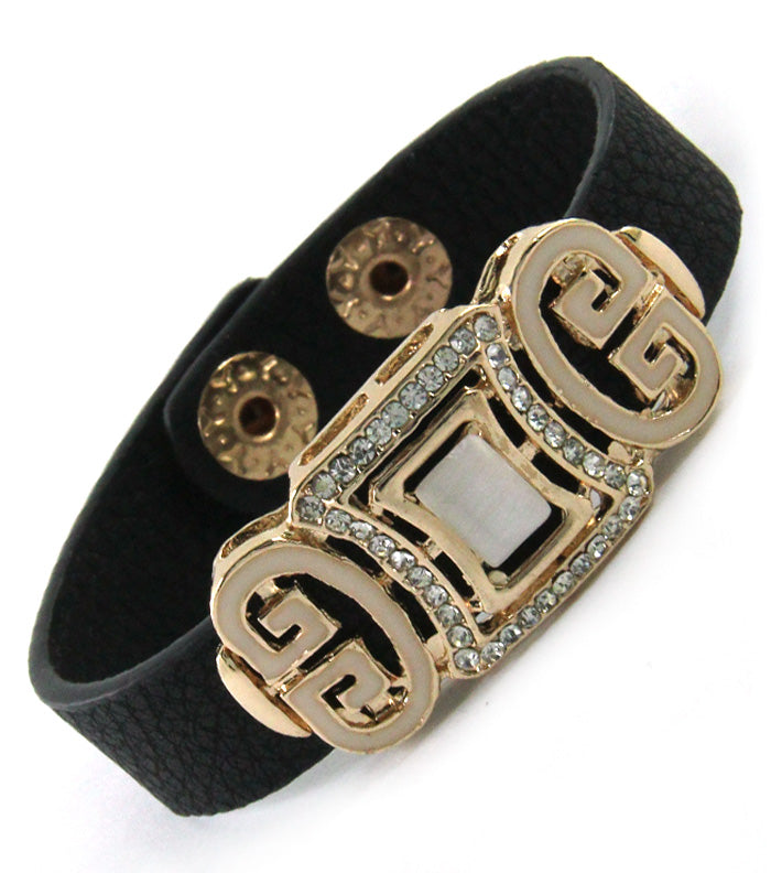 LEATHER CRYSTAL BRACELET