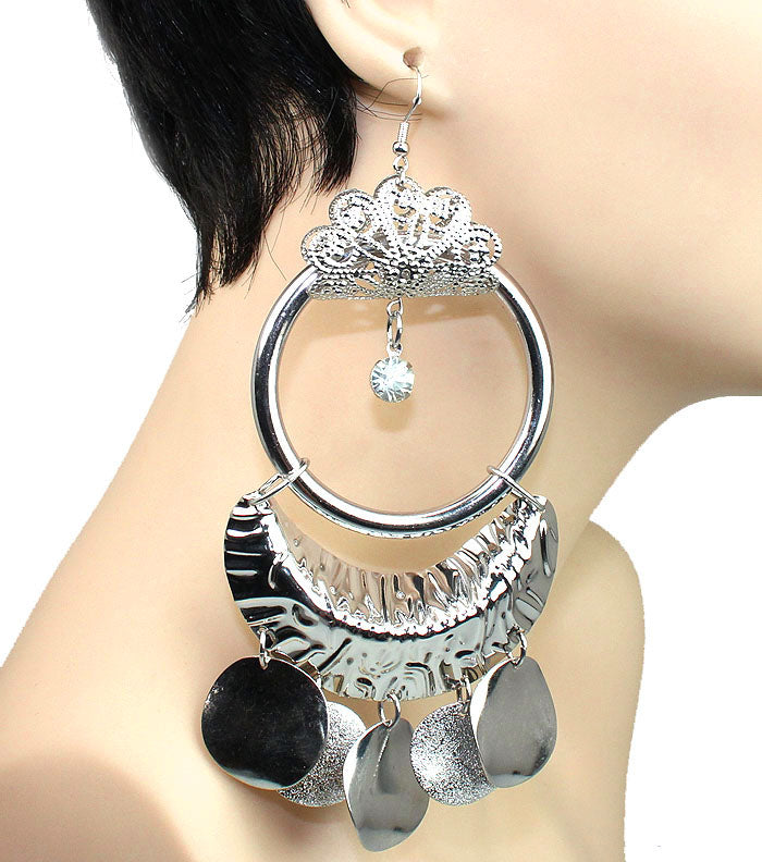 Basketball Wives Fish Hook Earrings -  Silver