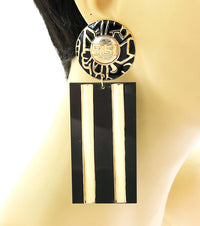 Laser Cut Rectangle Earrings