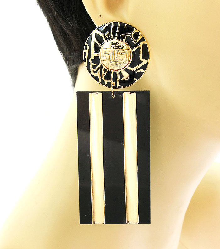 Laser Cut Rectangle Earrings