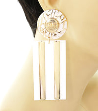 Laser Cut Rectangle Earrings