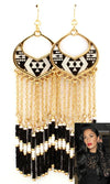 'Nicole'  Hawaii Tassel Bead Fish Hook Earring