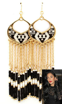 'Nicole'  Hawaii Tassel Bead Fish Hook Earring