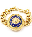 Load image into Gallery viewer, DESIGNER INSPIRED LIONHEAD  BRACELET - BLUE
