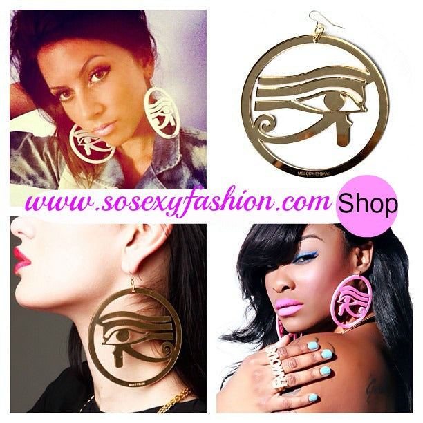 Eye Of Horus Gold Eearrings