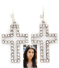 Fish Hook Crystal Studs Earrings