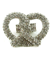 Stretch Crystal Pretzel Shaped Ring - Green