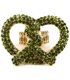 Stretch Crystal Pretzel Shaped Ring - Green