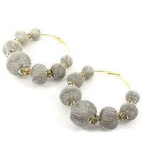 Basketball Wives Crystal Hoop Earring - Silver