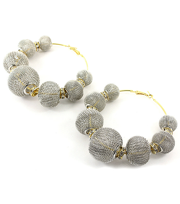 Basketball Wives Crystal Hoop Earring - Silver
