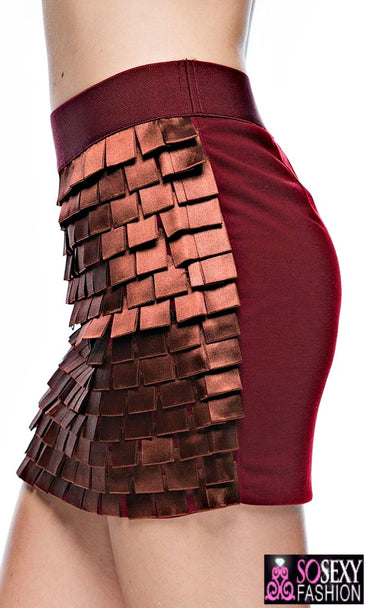 “Kylie Minogue”  Tiered Square Cut Mini Skirt