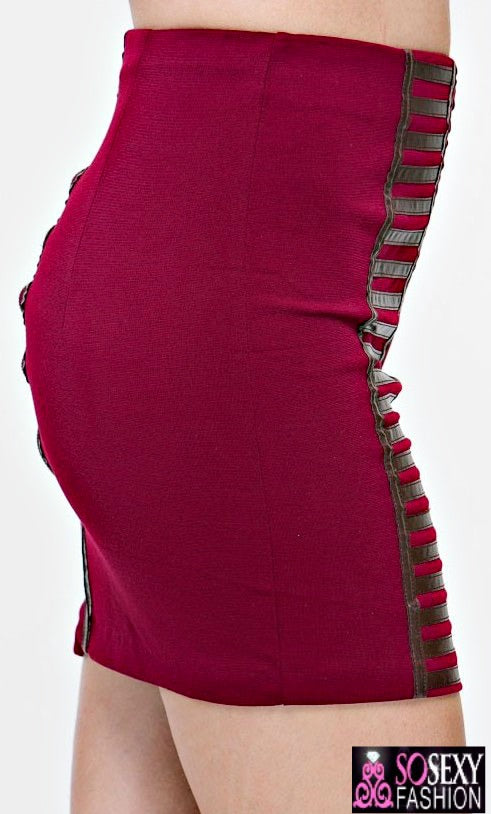 'ZINA'  BODYCON BANDAGE SKIRT  - ROYAL BLUE