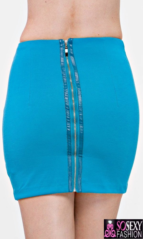 'ZINA'  BODYCON BANDAGE SKIRT  - ROYAL BLUE