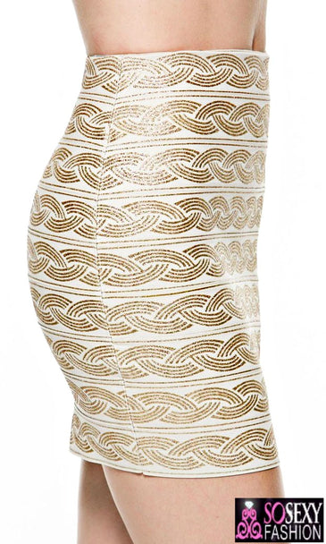 "KIM" GRECIAN BANDAGE MINI SKIRT