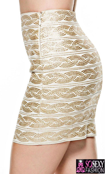 "KIM" GRECIAN BANDAGE MINI SKIRT