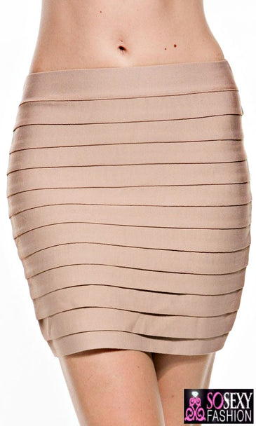 Tiered Luxe Bandage Mini Skirt