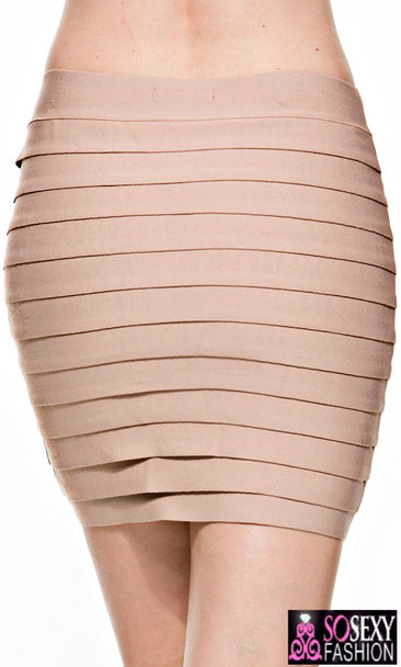 Tiered Luxe Bandage Mini Skirt