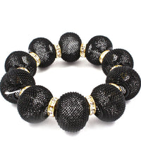 'Chloe' Crystal Mesh Stretch Bracelet  - Pink