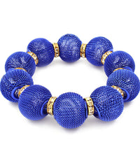 'Chloe' Crystal Mesh Stretch Bracelet  - Pink