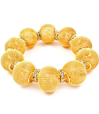 'Chloe' Crystal Mesh Stretch Bracelet  - Pink