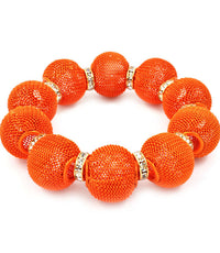 'Chloe' Crystal Mesh Stretch Bracelet  - Pink