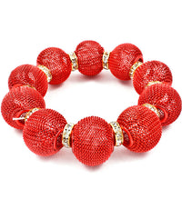 'Chloe' Crystal Mesh Stretch Bracelet  - Pink