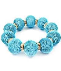 'Chloe' Crystal Mesh Stretch Bracelet  - Pink