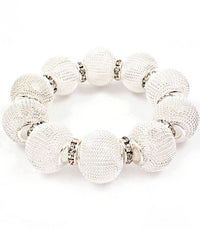 'Chloe' Crystal Mesh Stretch Bracelet  - Pink