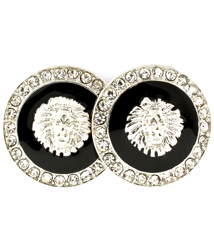 LION HEAD CRYSTAL EARRINGS