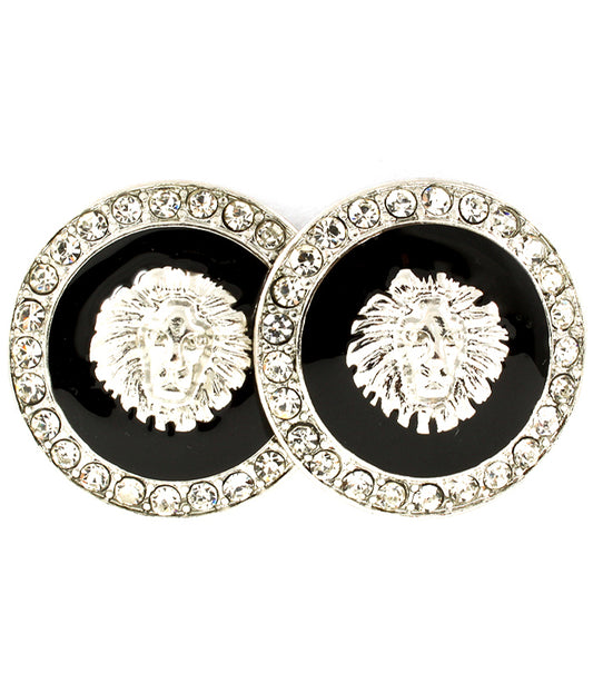 LION HEAD CRYSTAL EARRINGS