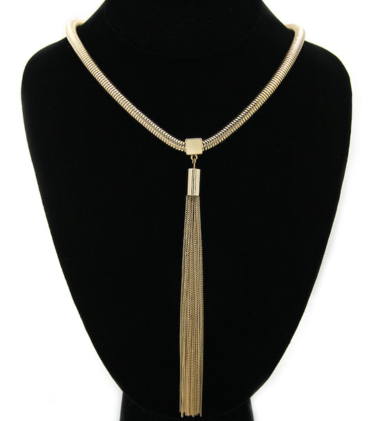 'Rihanna' Long Tassel Chain Necklace