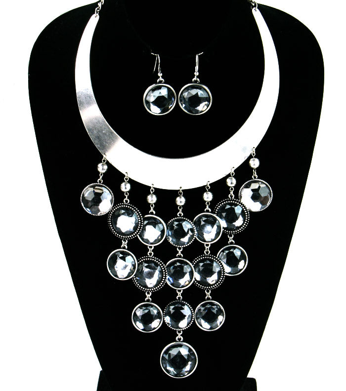 'GEMMA'  BIB NECKLACE  AND EARRING SET