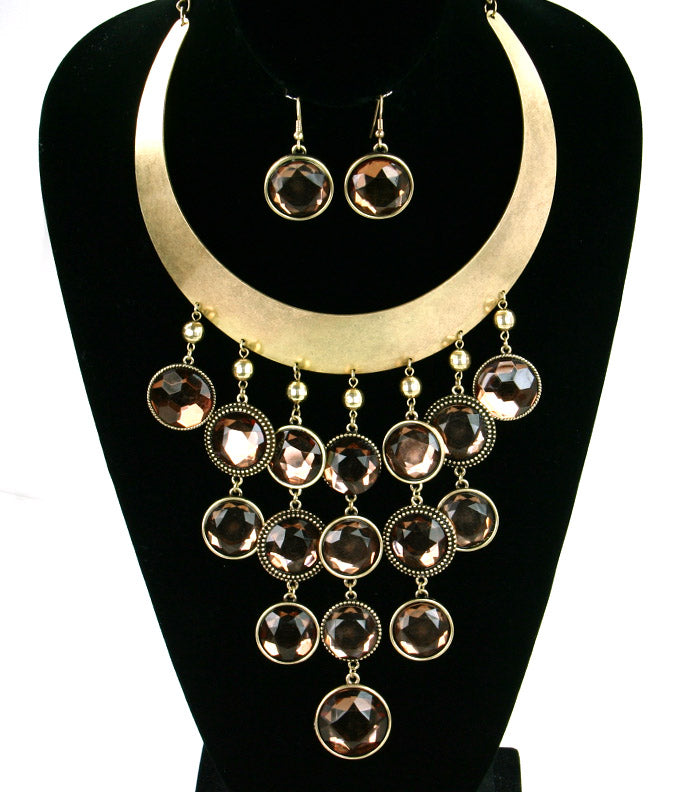 'GEMMA'  BIB NECKLACE  AND EARRING SET