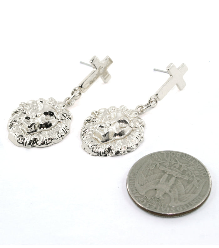 'RiRI'  LionHead Cross Earring