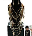 Load image into Gallery viewer, &#39;RIRI&#39; DESIGNER INSPIRED CROSS NECKLACE SET  - GOLD
