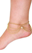 Load image into Gallery viewer, &#39;PARIS&#39; LAYERED CRYSTAL CHAIN  ANKLET
