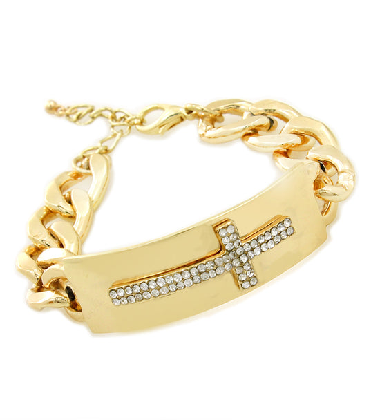 Crystal Cross ID Bracelet