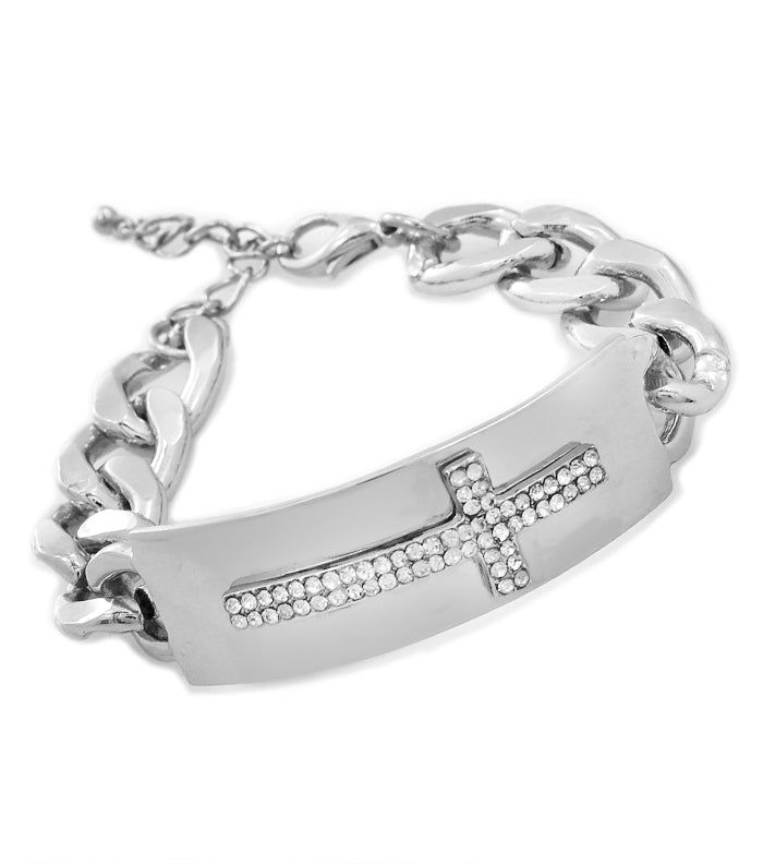 Crystal Cross ID Bracelet